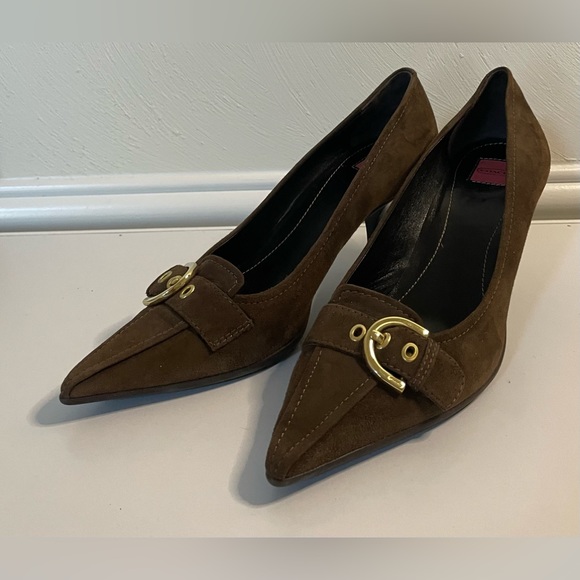 COACH Brown Suede Pointed Toe Pumps, Size 10B - Picture 8 of 13